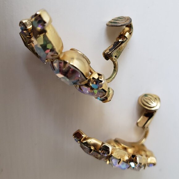 Vintage Rhinestone Clip-On Earrings - Picture 7 of 7